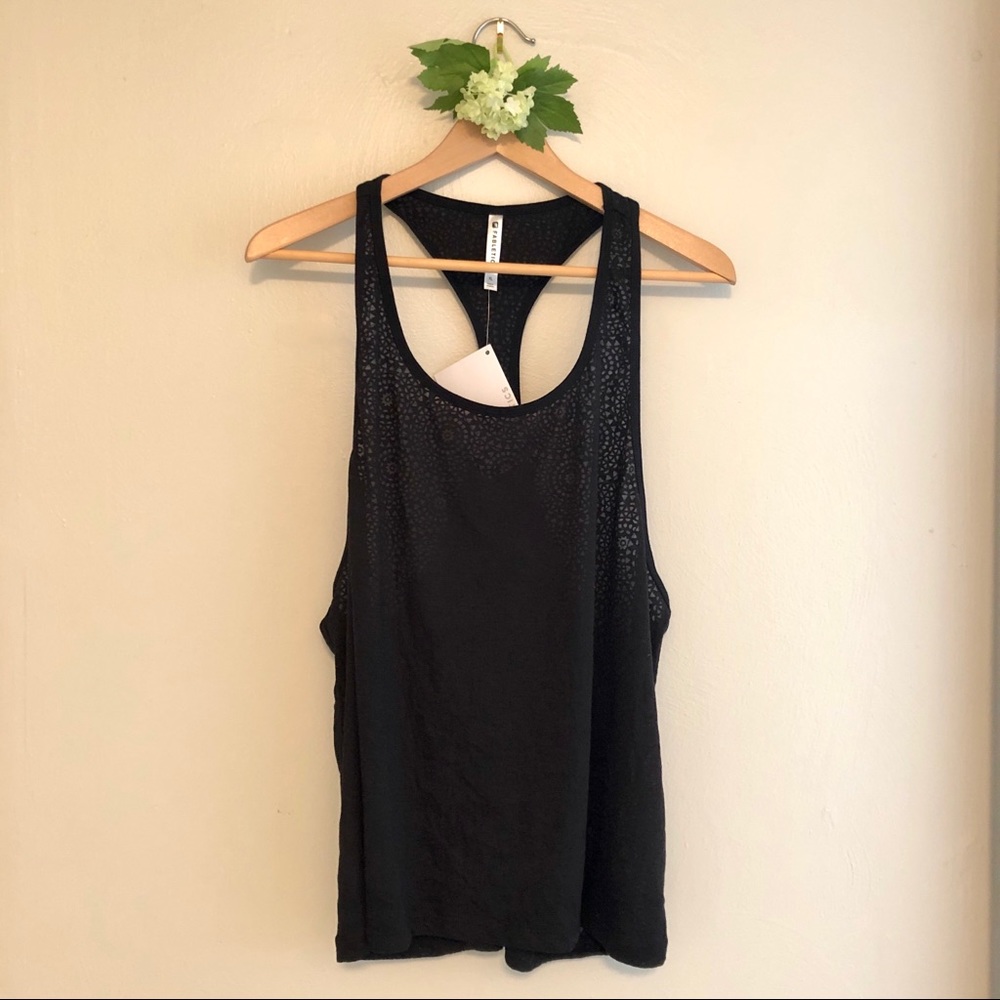 NWT Fabletics Black Peggy Burnout Tank [Sz XL]